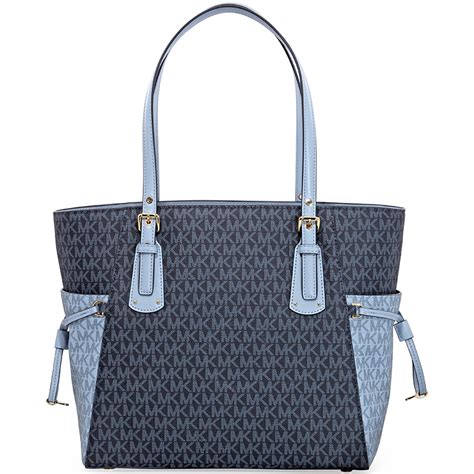 michael kors pale blue handbag|Michael Kors navy blue tote.